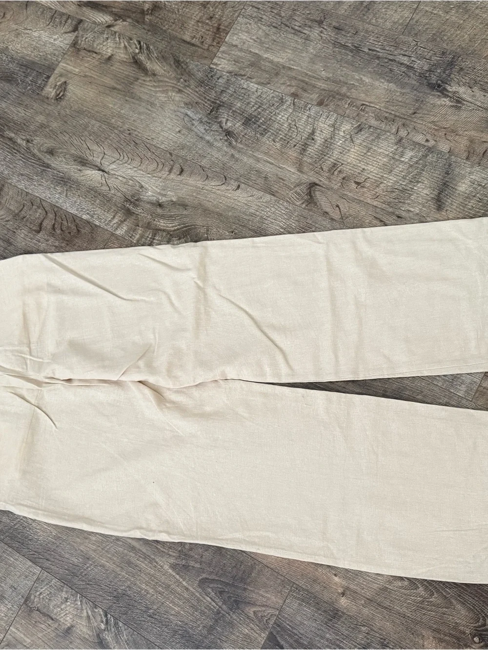 Zara Natural Beige Linen-Blend Trousers